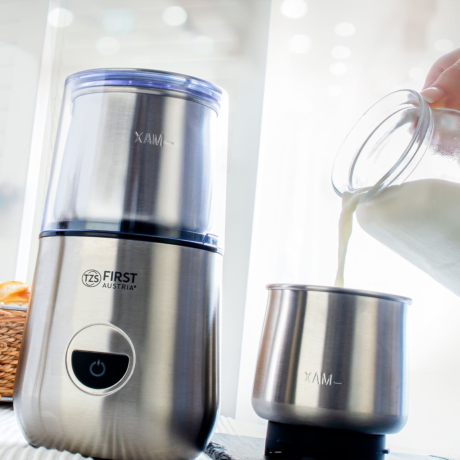 Coffee Grinder & Milk Frother 2in1 200W Stainless Steel FA54861