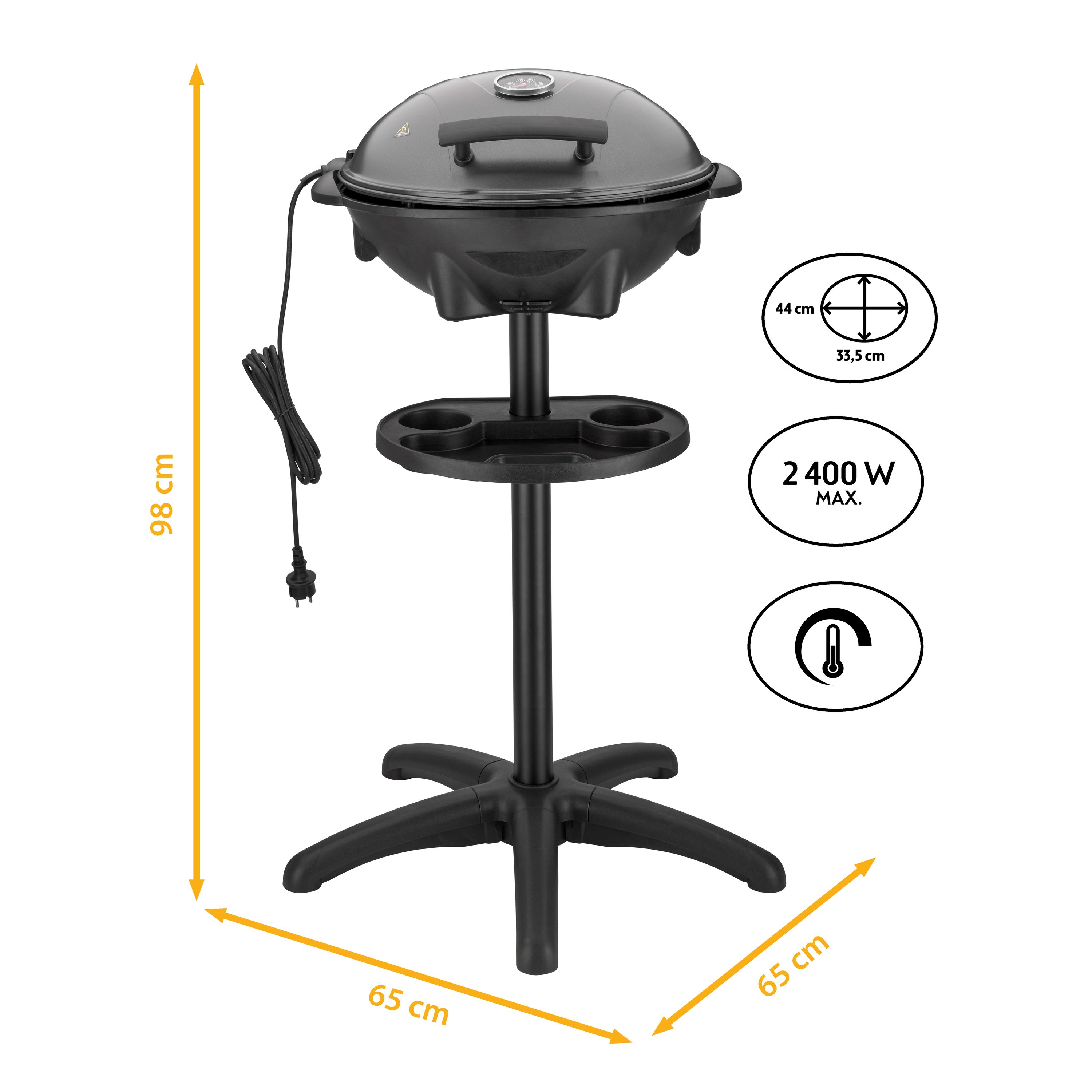 Elektrogrill 2in1: Standgrill und Tischgrill | 2400 Watt