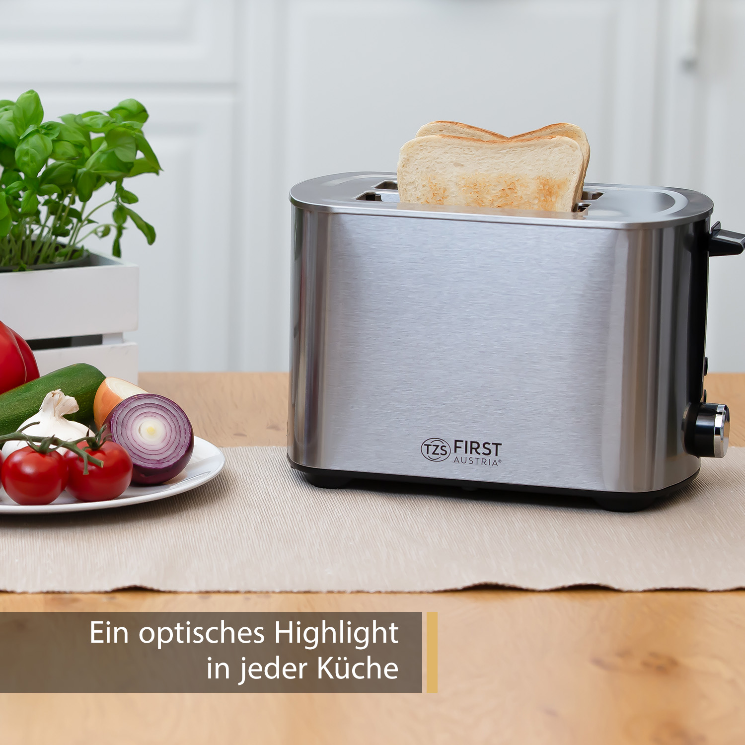 Toaster | 2 Scheiben | 850W | Edelstahl
