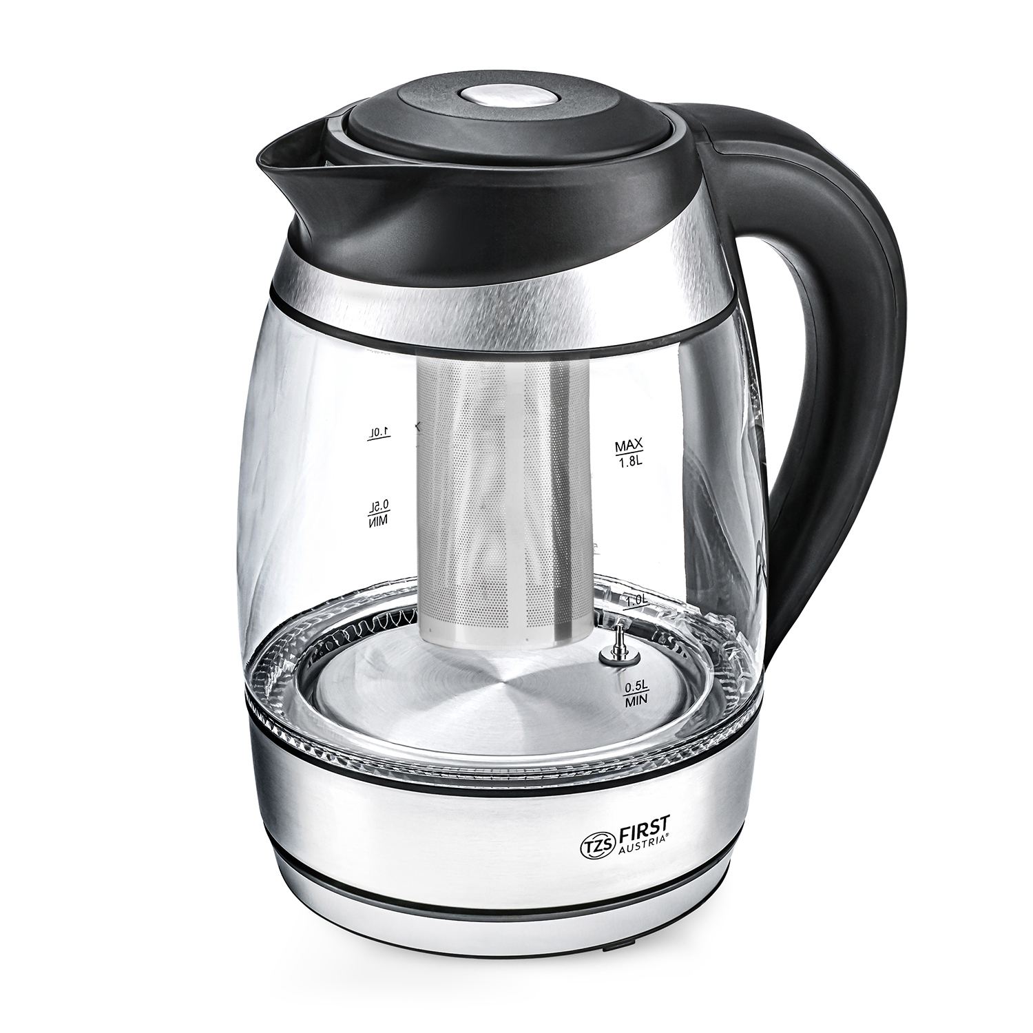 Glass kettle 2200 watts | 1.8 liter | Adjustable temp.