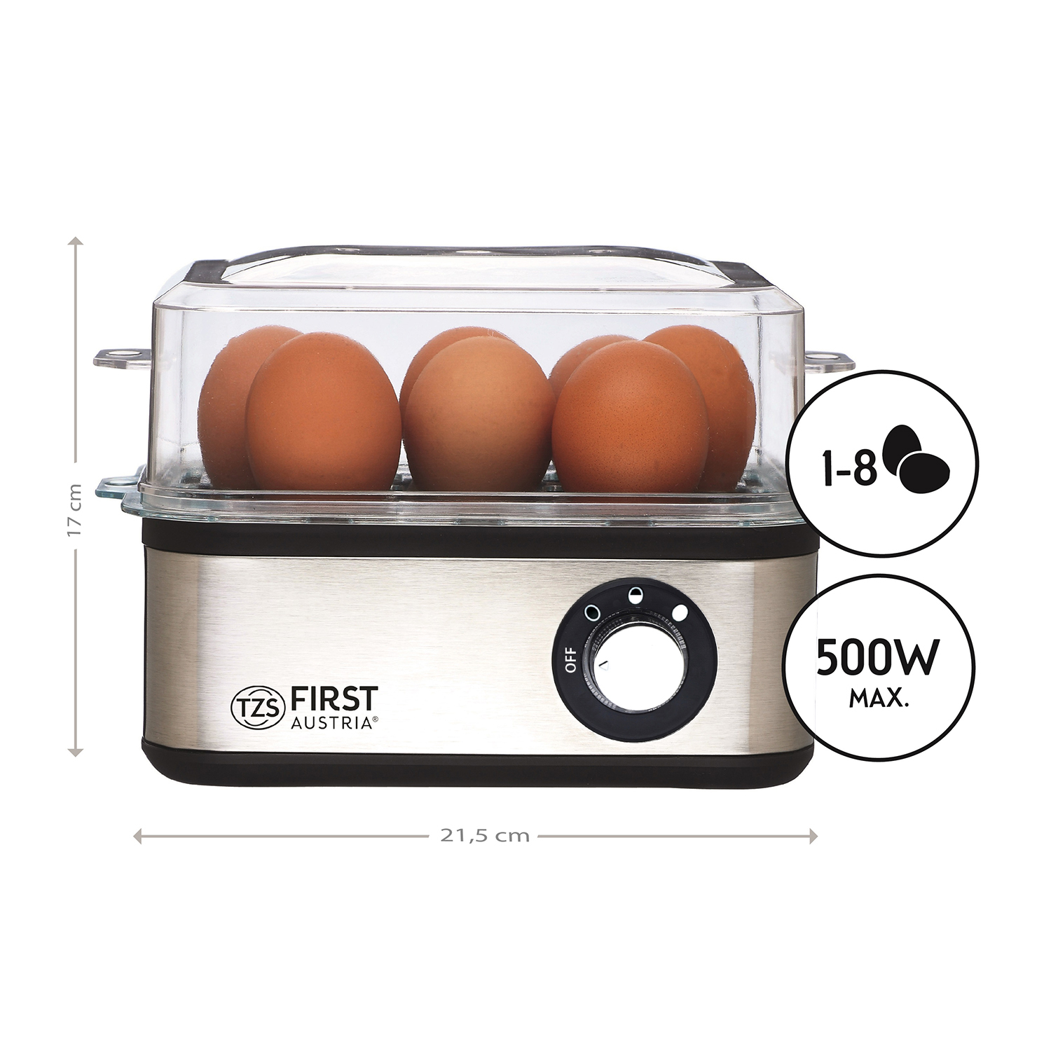 Egg boiler | 3 or 8 eggs | Stainless steel