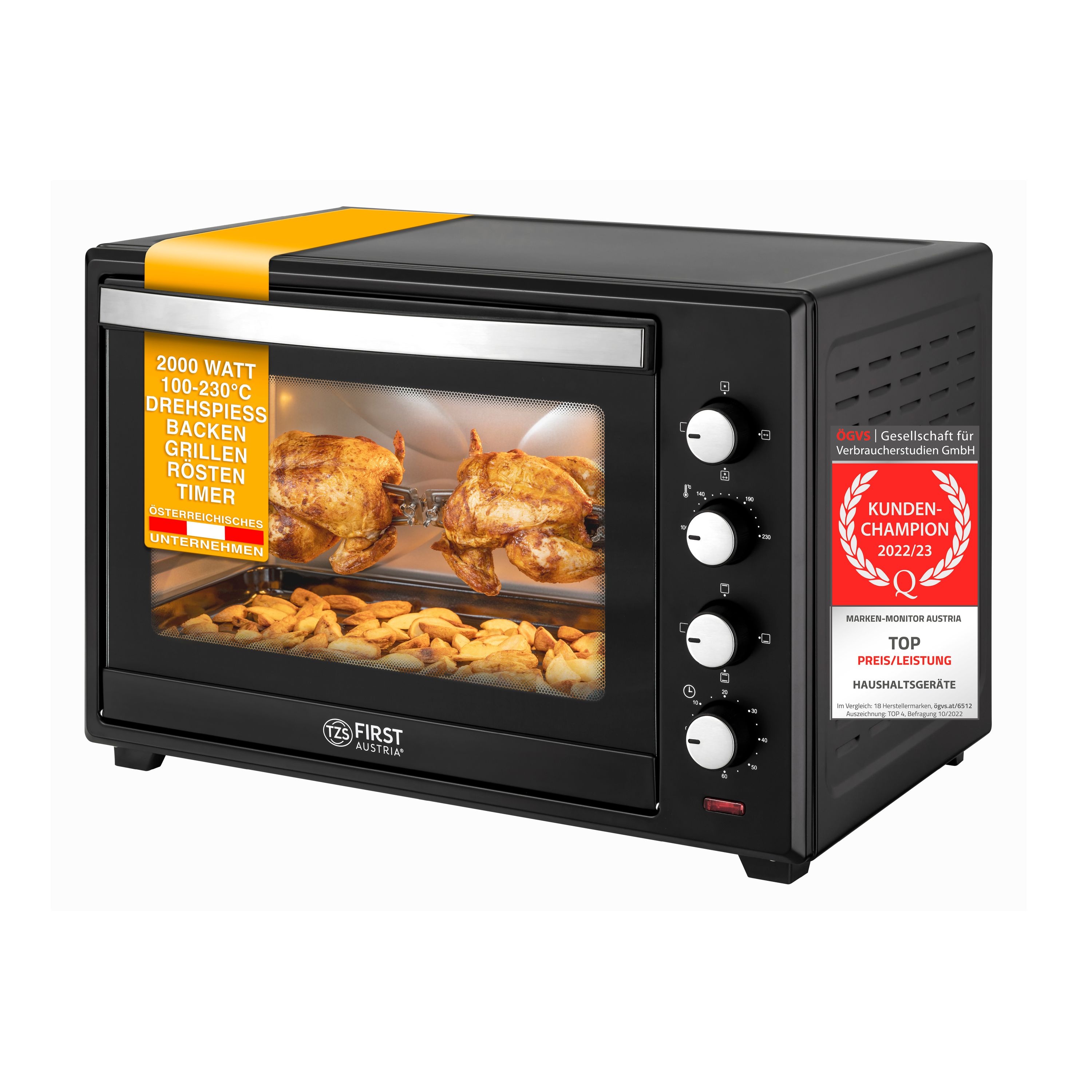 Mini oven 45L or 60L| 2000 watts | Rotisserie | circulating air