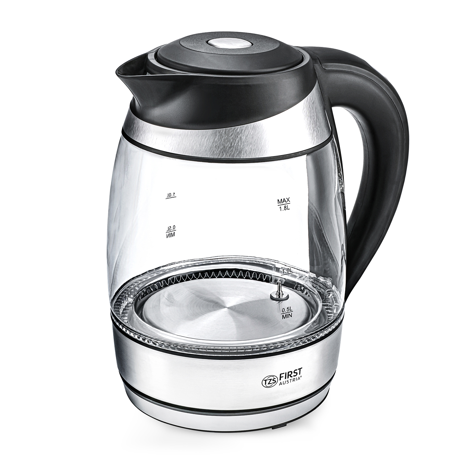 Glass kettle 2200 watts | 1.8 liter | Adjustable temp.