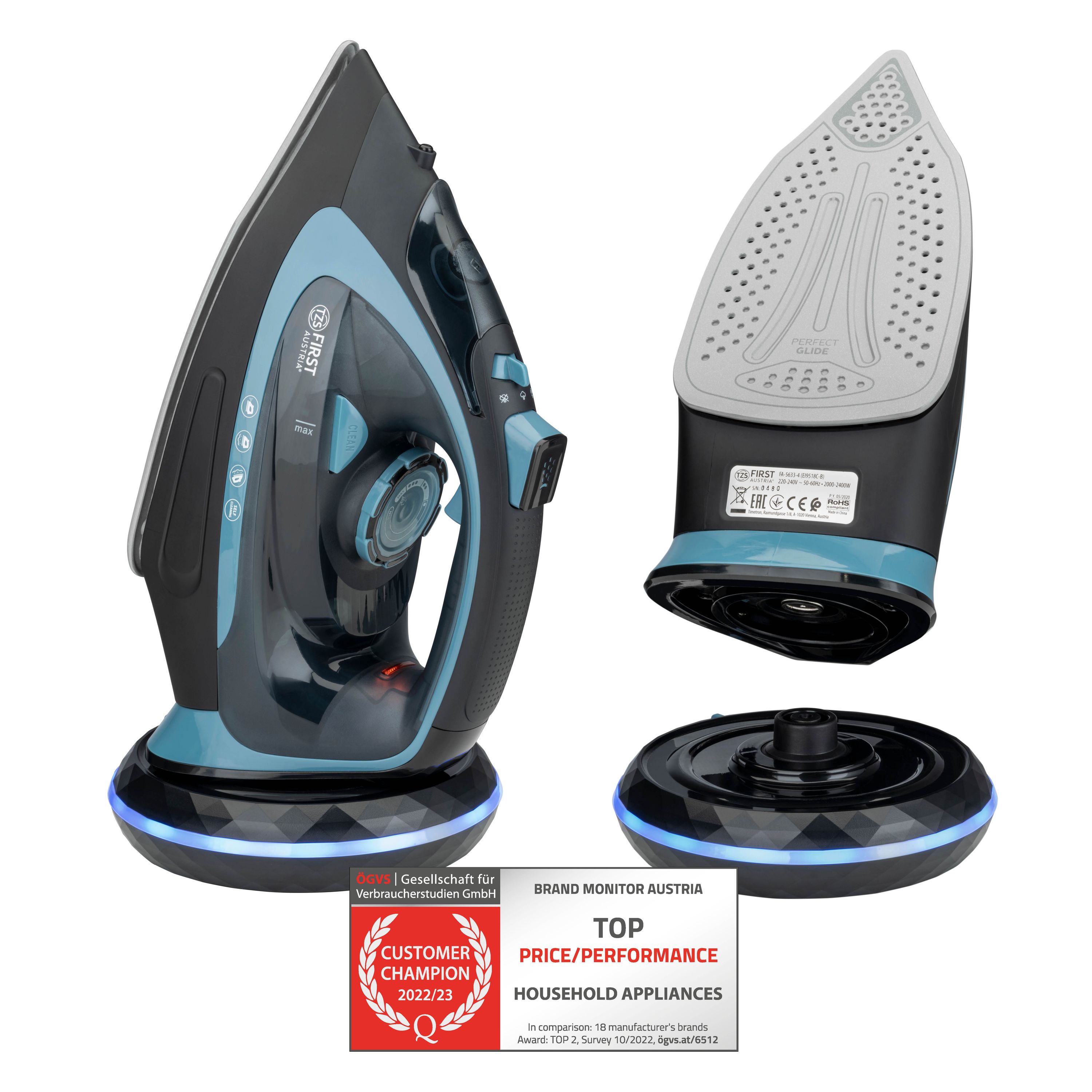 Steam iron | cordless with ironing station