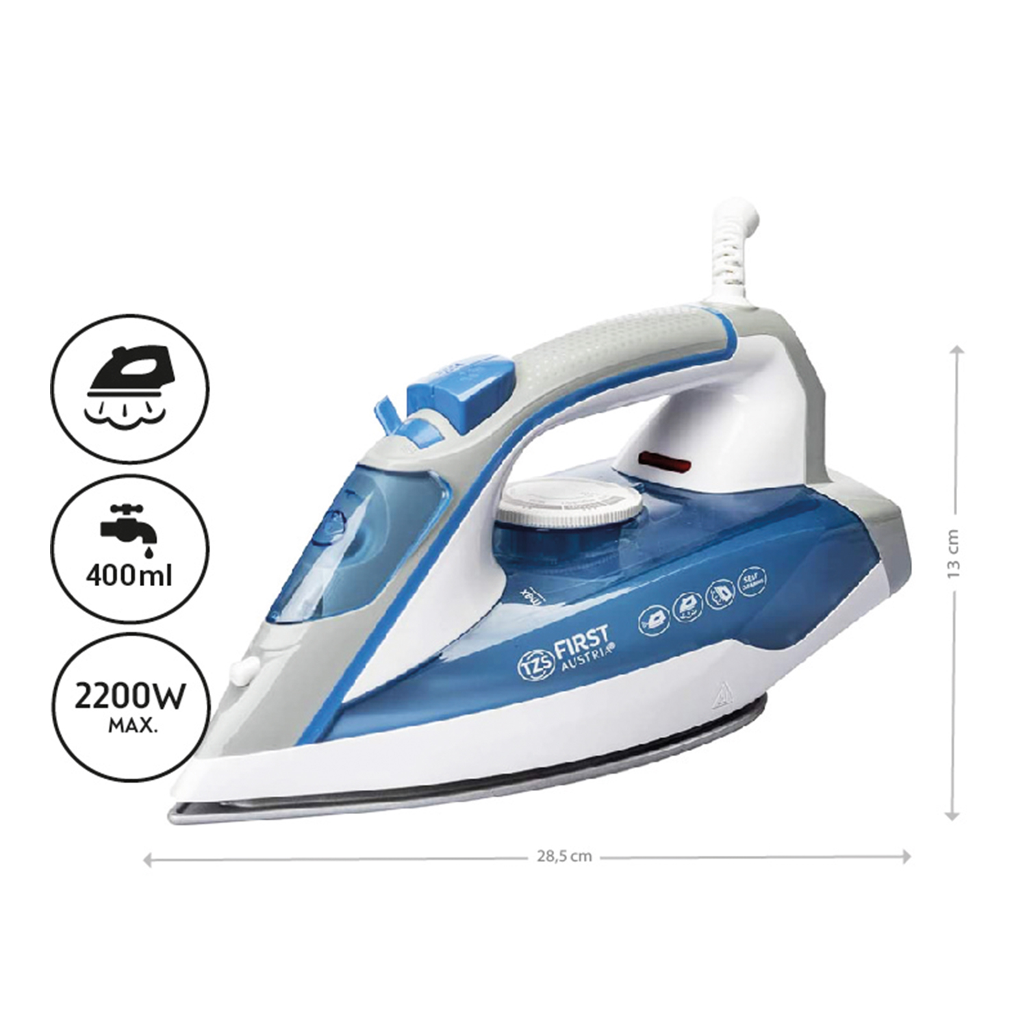 Steam iron 2200 watt | anti-calc function