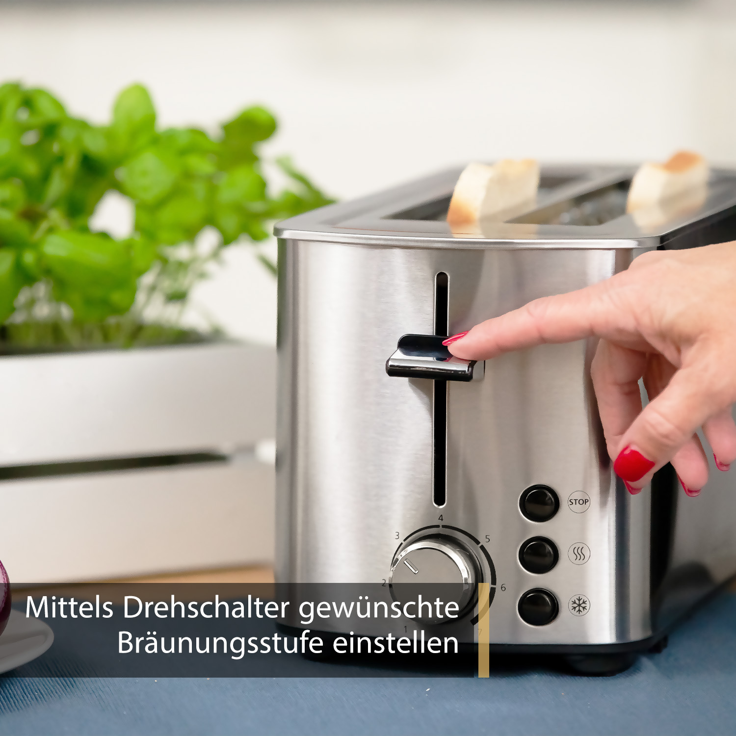 Toaster | 4 Scheiben | 1400W | Edelstahl