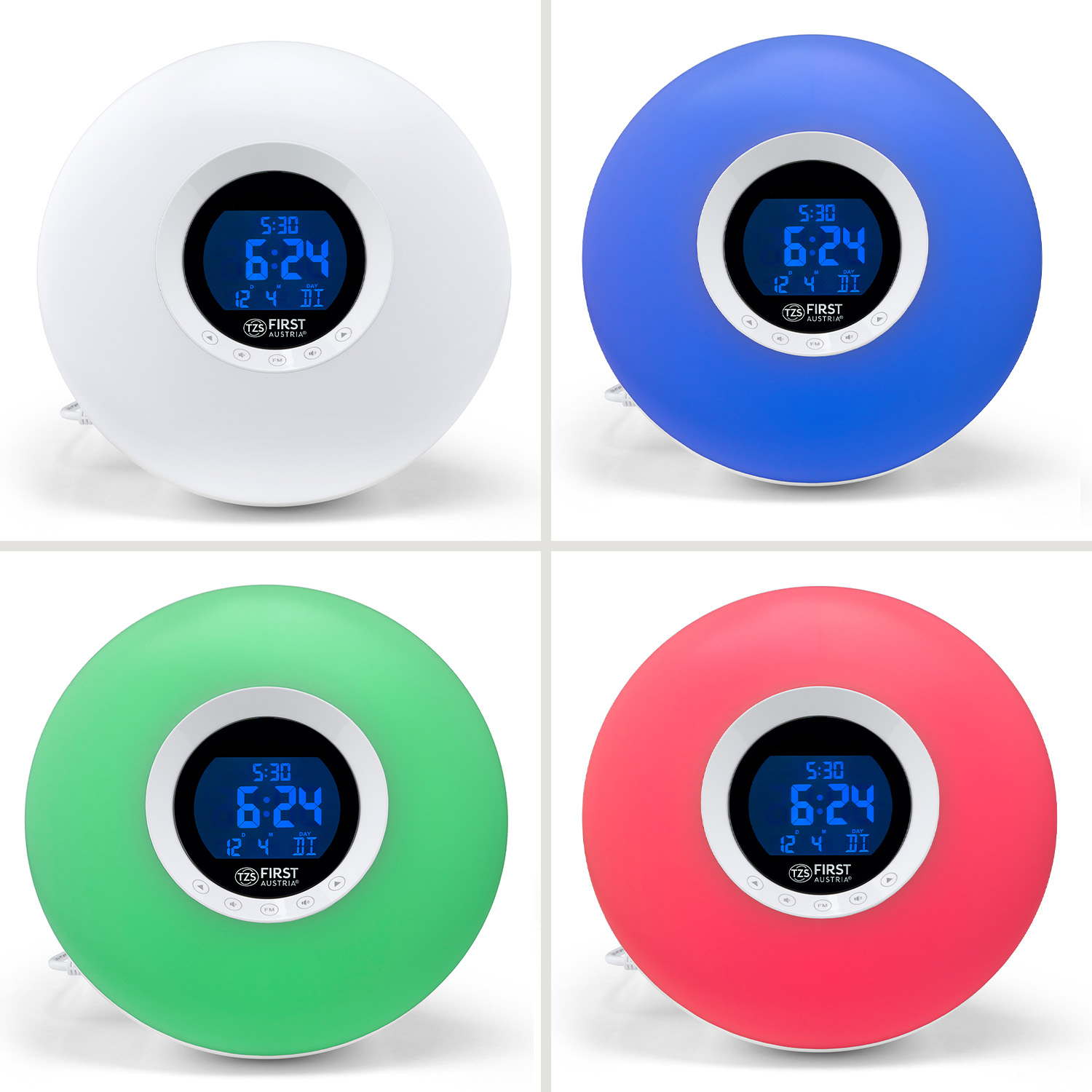 Light alarm clock with radio | wake-up light | 8-colour light