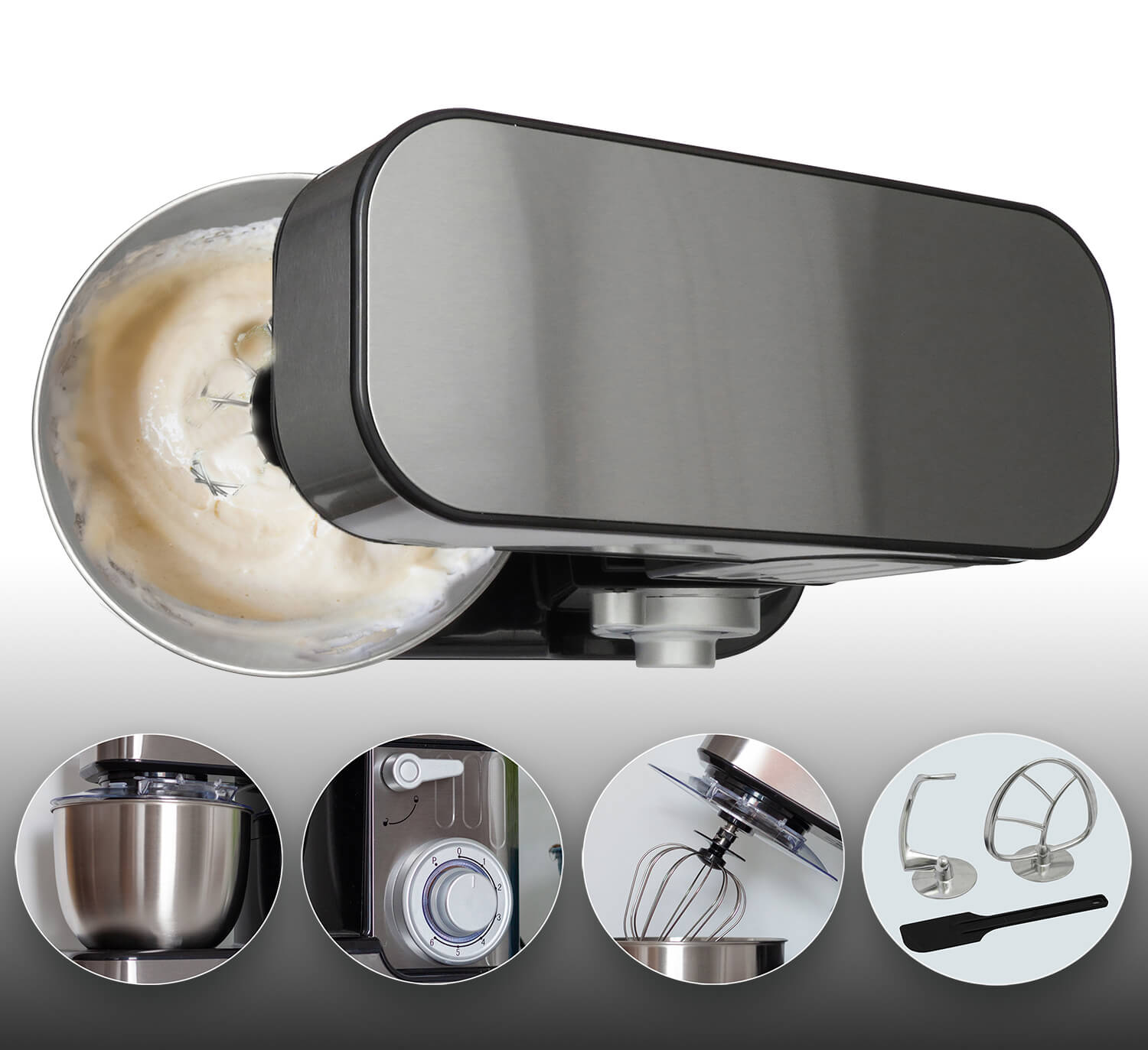 Dough kneading machine 1300 watt | 5 liter stainless steel bowl