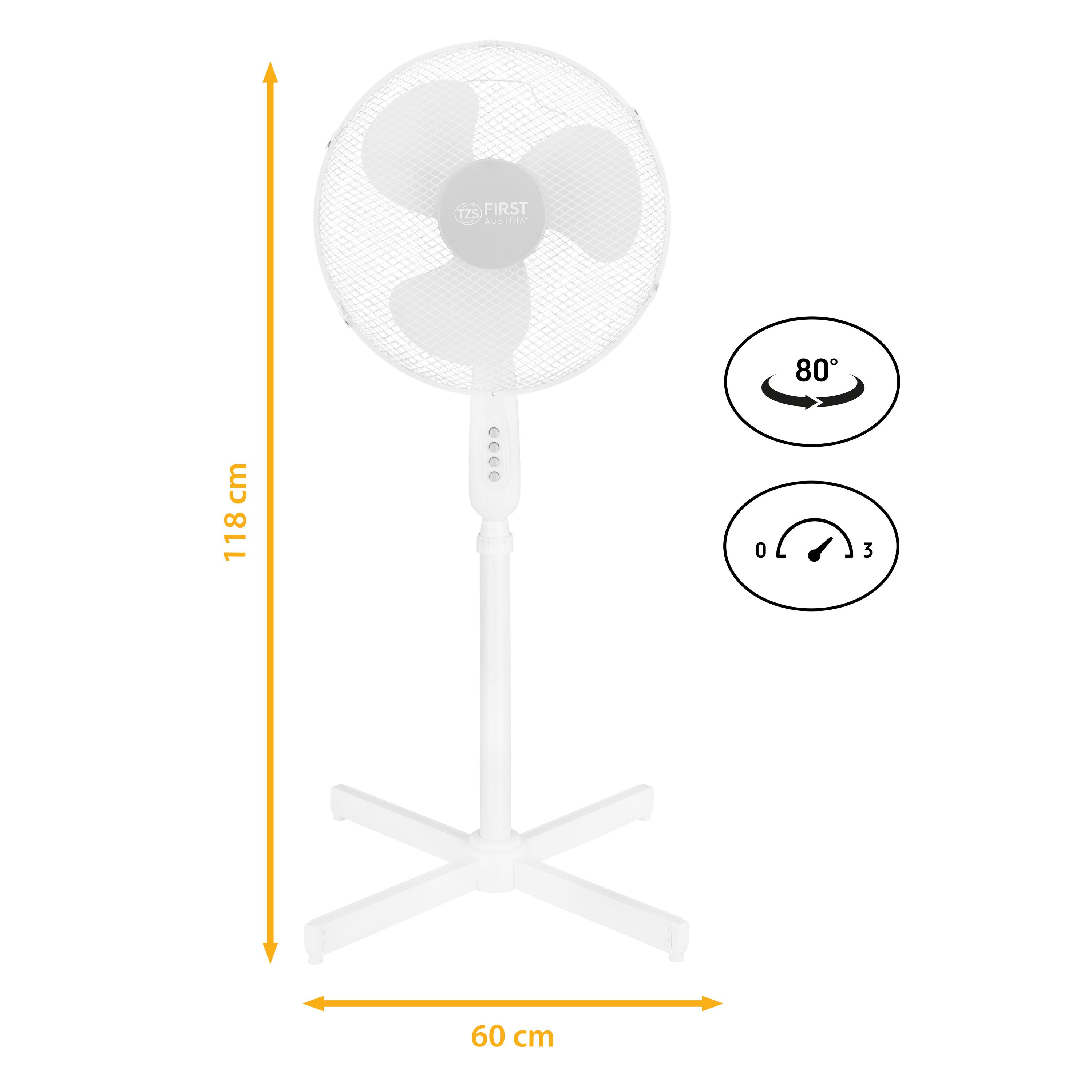 Stand fan 50 watts | 3 steps