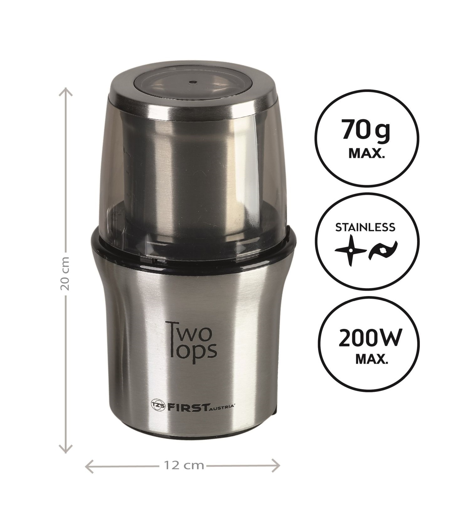 Coffee grinder + chopper 200 watt | stainless steel