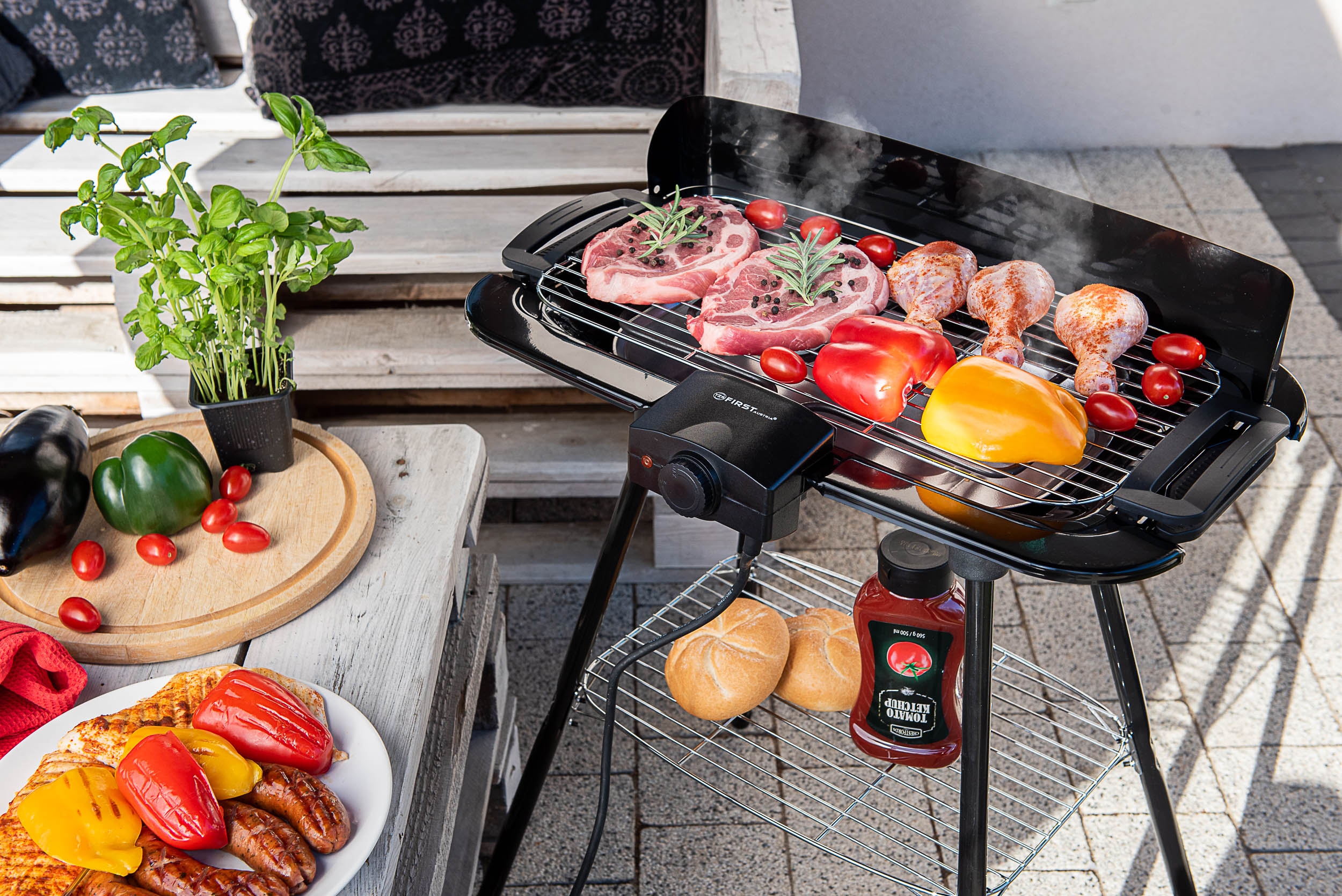 Elektrogrill 2in1: Standgrill und Tischgrill | 2000 Watt