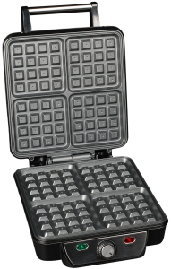 DOUBLE WAFFLE MAKER WITH ADJ. THERMOSTAT, 1100W, NON STICK