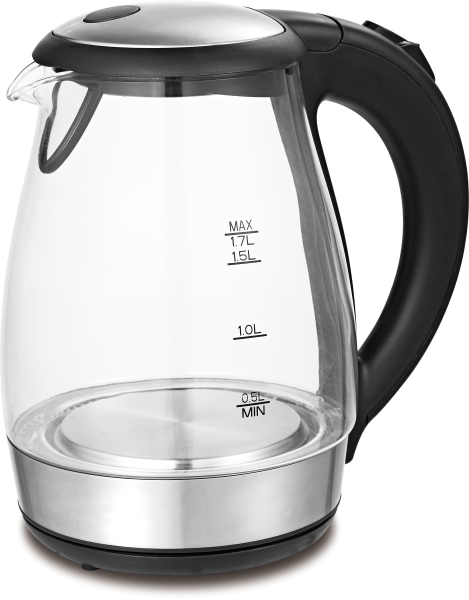 GLASS WATER KETTLE, 360°, 1.7L, MAX 2.200W